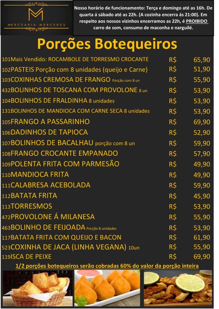 Mercearia Mercedes - Porções Botequeiros